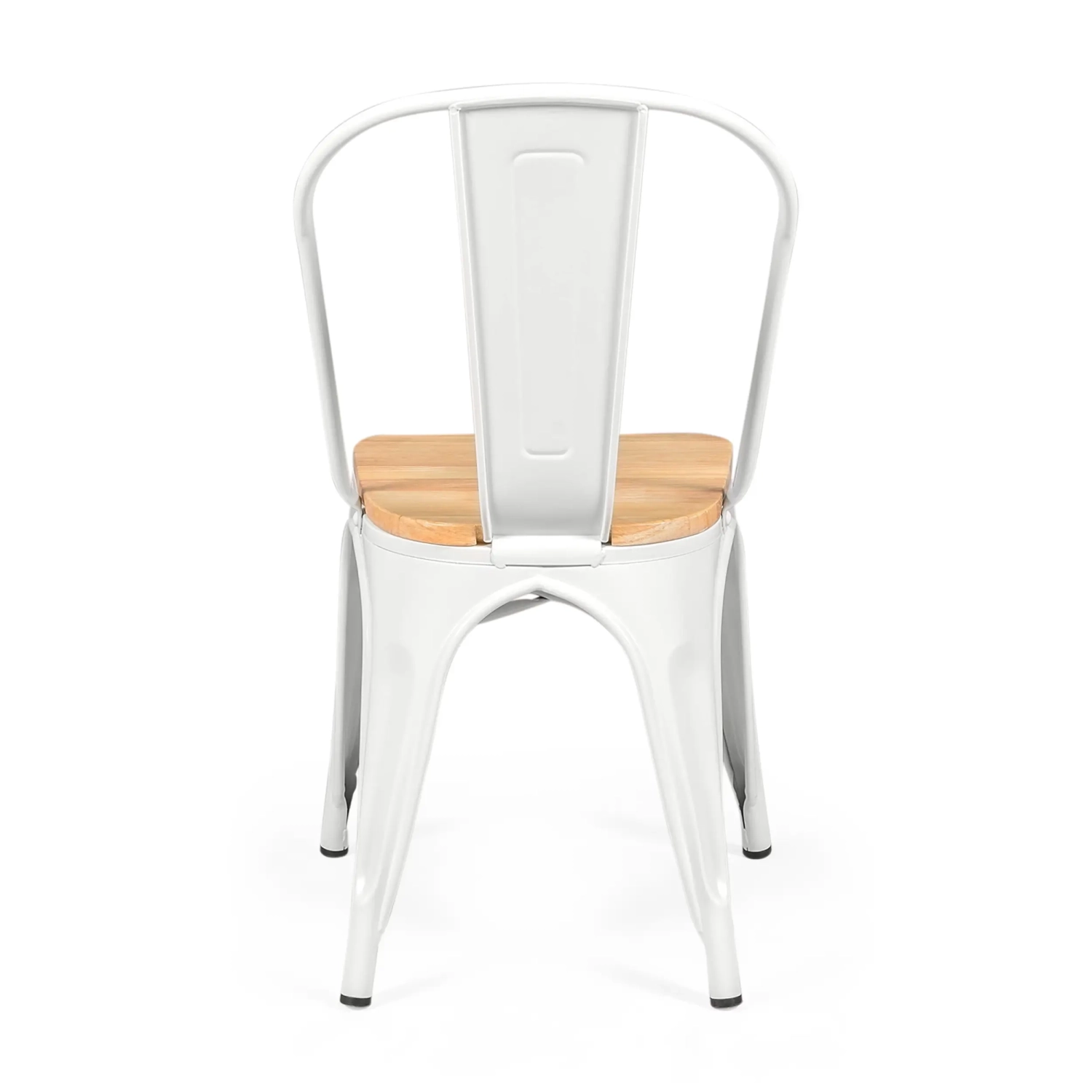 Stapelbarer Stuhl Bistro | Matter Stahl und Massivholz, industrieller Stil