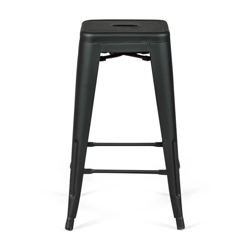 Stołek przemysłowy Bistro 66 cm | Stalowy, błyszczący lub matowy, do układania w stosy