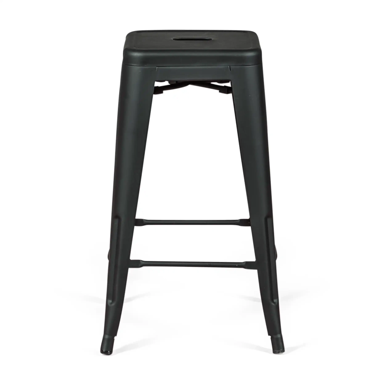 Hocker industriell Bistro 66 cm | Stahl stapelbar glänzend oder matt