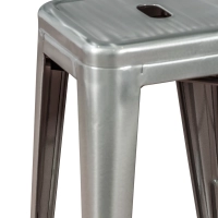 Tamborete industrial Bistro 66 cm | Aço empilhável brilhante ou mate