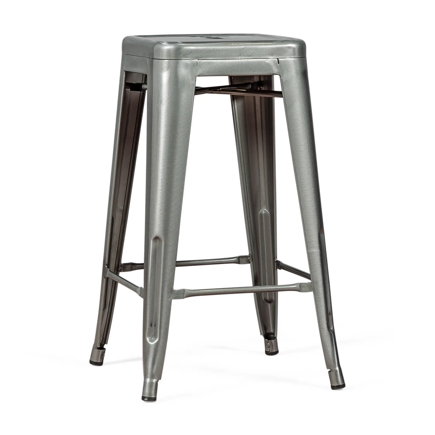 Stool industrial Bistro 66 cm | Steel stackable glossy or mat steel