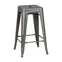 Sgabello Bistro industriale 66 cm | Acciaio impilabile lucido o opaco