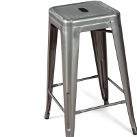 Tabouret industriel Bistro 66 cm | Acier empilable brillant ou mat