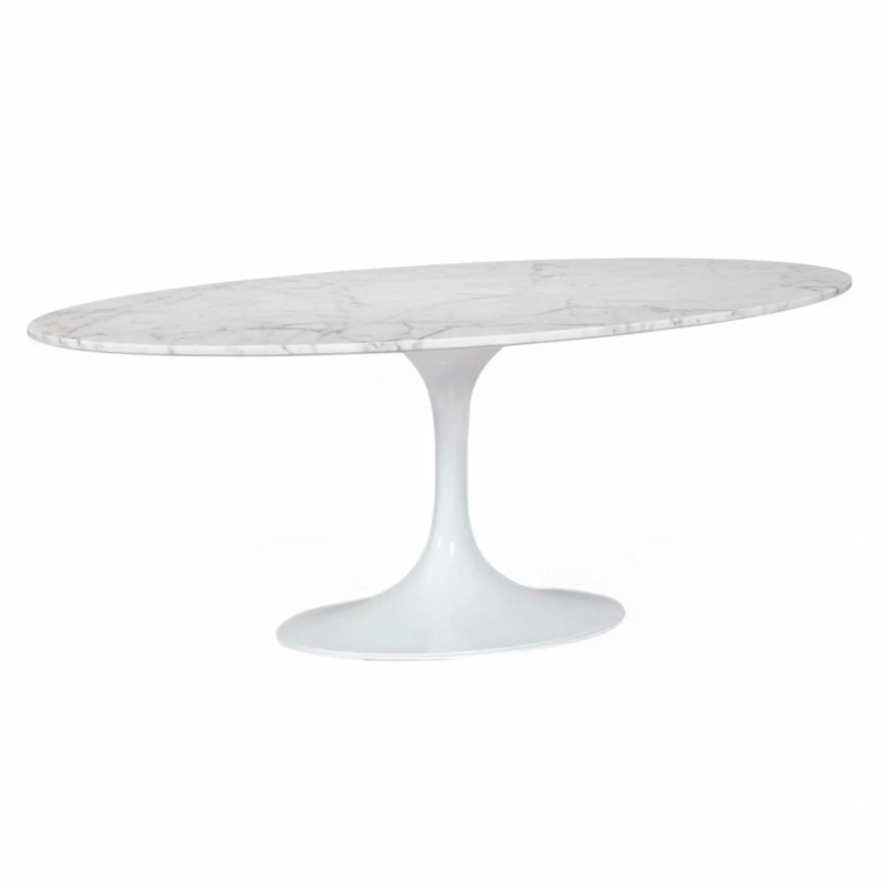 Ovaler Tisch Tulip 199 cm Carrara Marmor | Saarinen Design für luxuriöse Speisesäle
