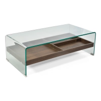 Soffbord Pot : Härdat glas med trälåda