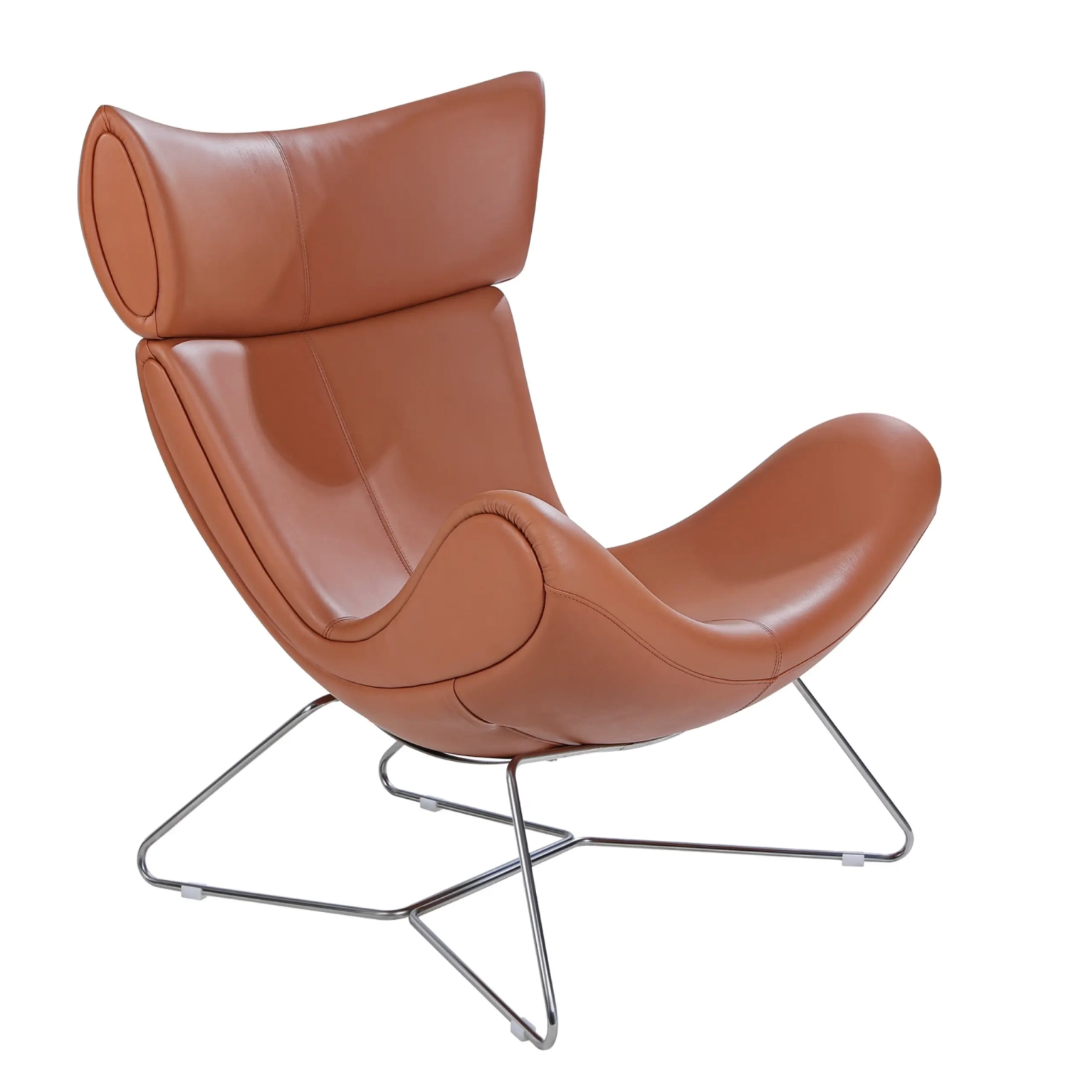 Emola Cadeira em pele italiana: poltrona moderna com design de alta qualidade