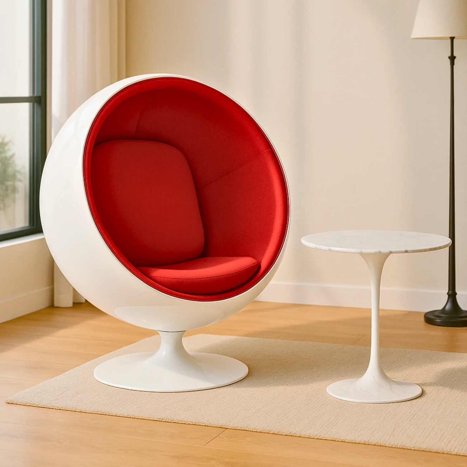 Inspiration Side Table Tulip Side Carrara Marble Ø50 cm | Mobelarium