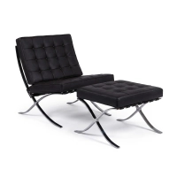 Inspiración Barcelona Chair con Reposapies en Polipiel - MuebleDesign