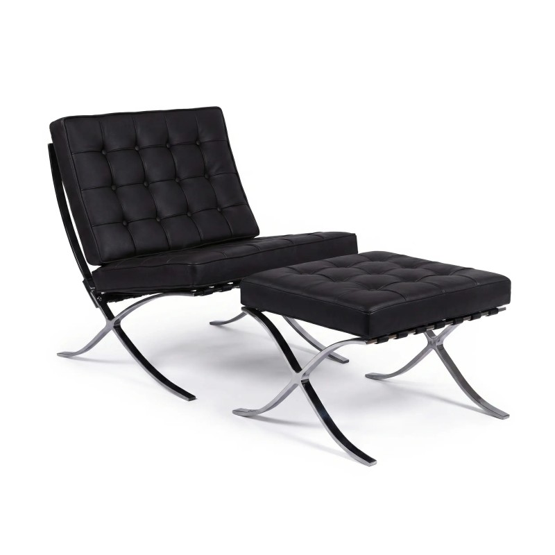 Inspiration Barcelona stol med konstläder fotstöd - MuebleDesign