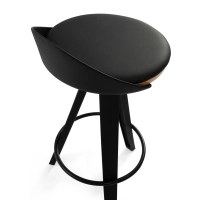 Stolička Deco design s bukovým a koženkovým sedákem