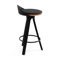 Stool Design deco with beech and leatherette seat