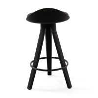 Barstoel Deco design met beuken en kunstlederen zitting