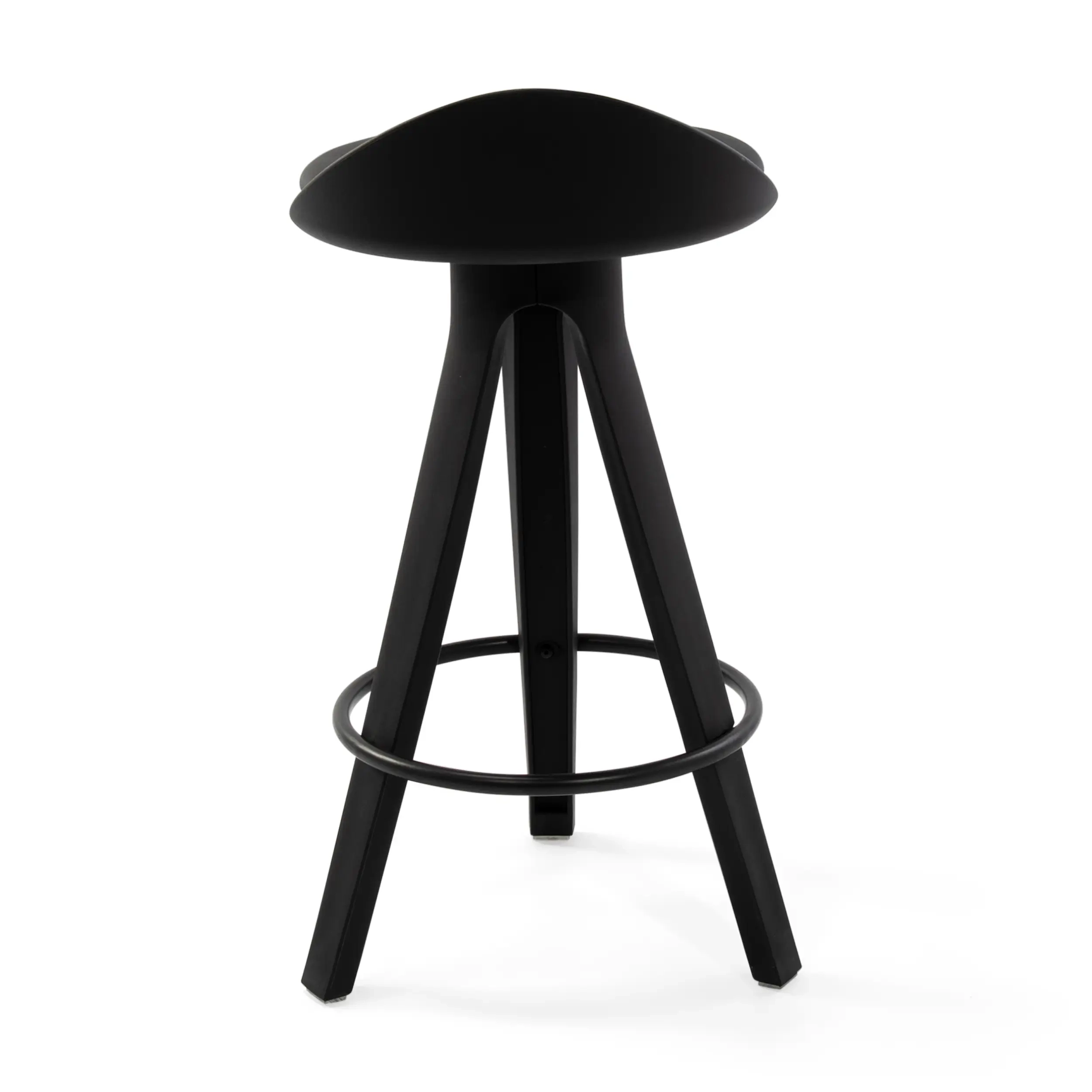 Tamborete Design deco com assento em faia e couro sintético