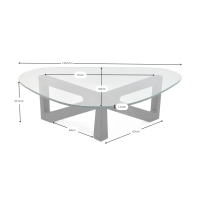 Design coffee table in tempered glass - Nodda