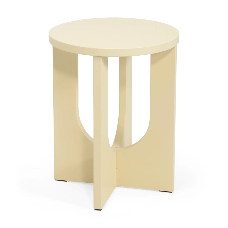 Dřevěný odkládací stolek Flop | Kulatý lakovaný design 40 cm