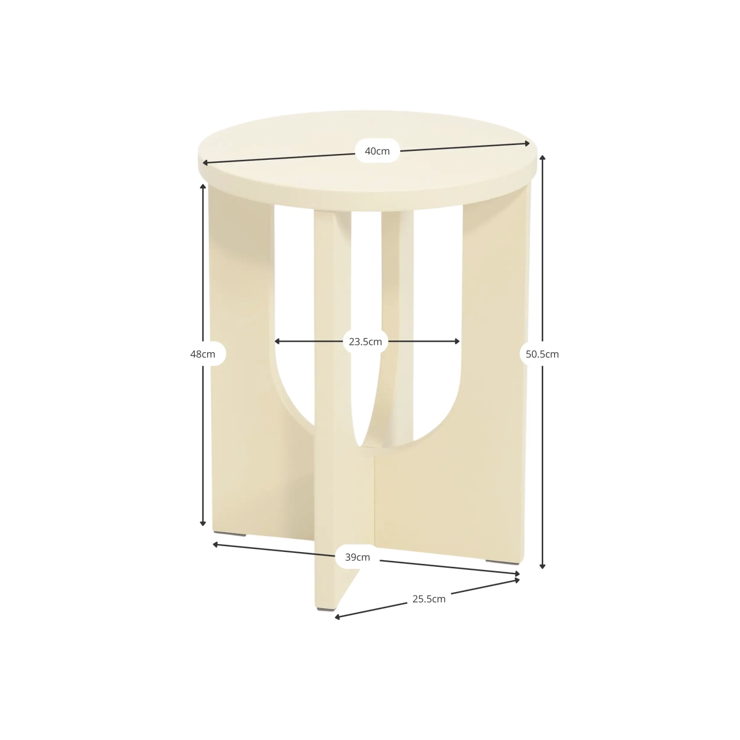 Mesa auxiliar de madera Flop | Diseño redondo lacado 40 cm