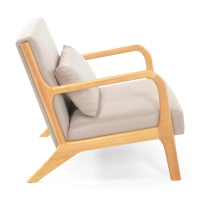 Armchair scandinavian with lumbar cushion - Colmar
