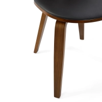 Silla nórdica Hut S en nogal con asiento tapizado comedor