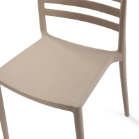 Silla apilable de polipropileno apta para exterior - Creta