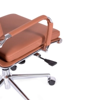 Chaise de bureau en cuir italien avec dossier haut - Design élégant