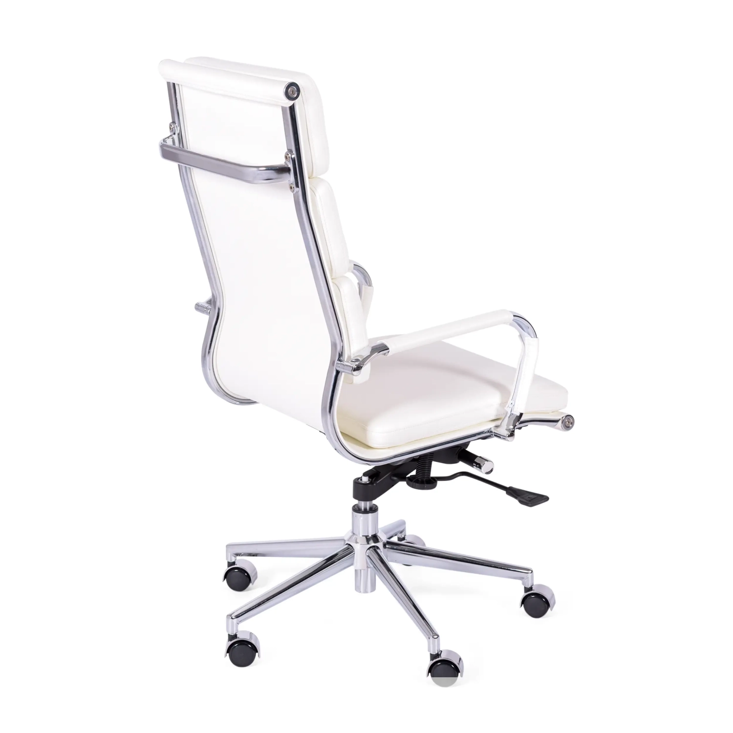 Sedia da ufficio in pelle italiana Task con schienale alto e design elegante