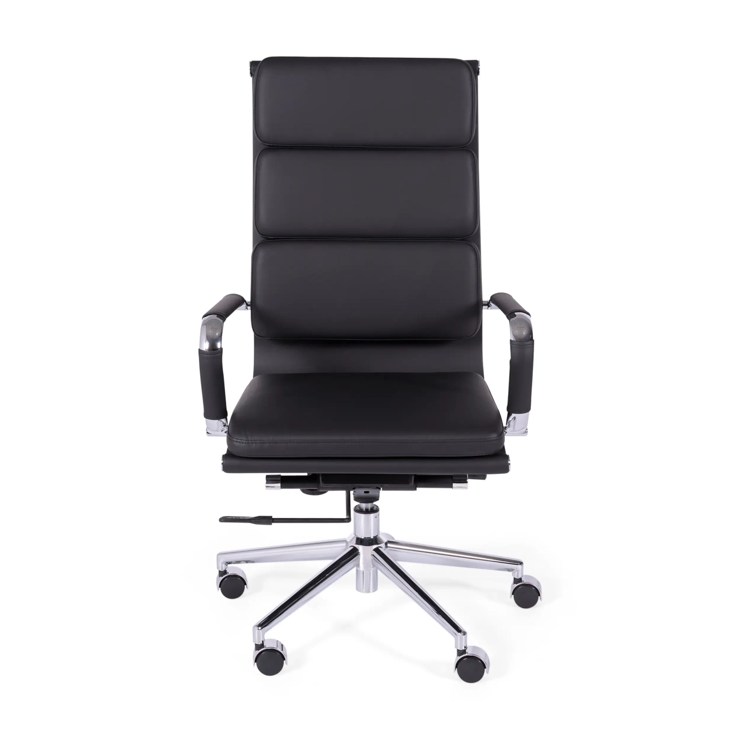 Chaise de bureau en cuir italien avec dossier haut - Design élégant