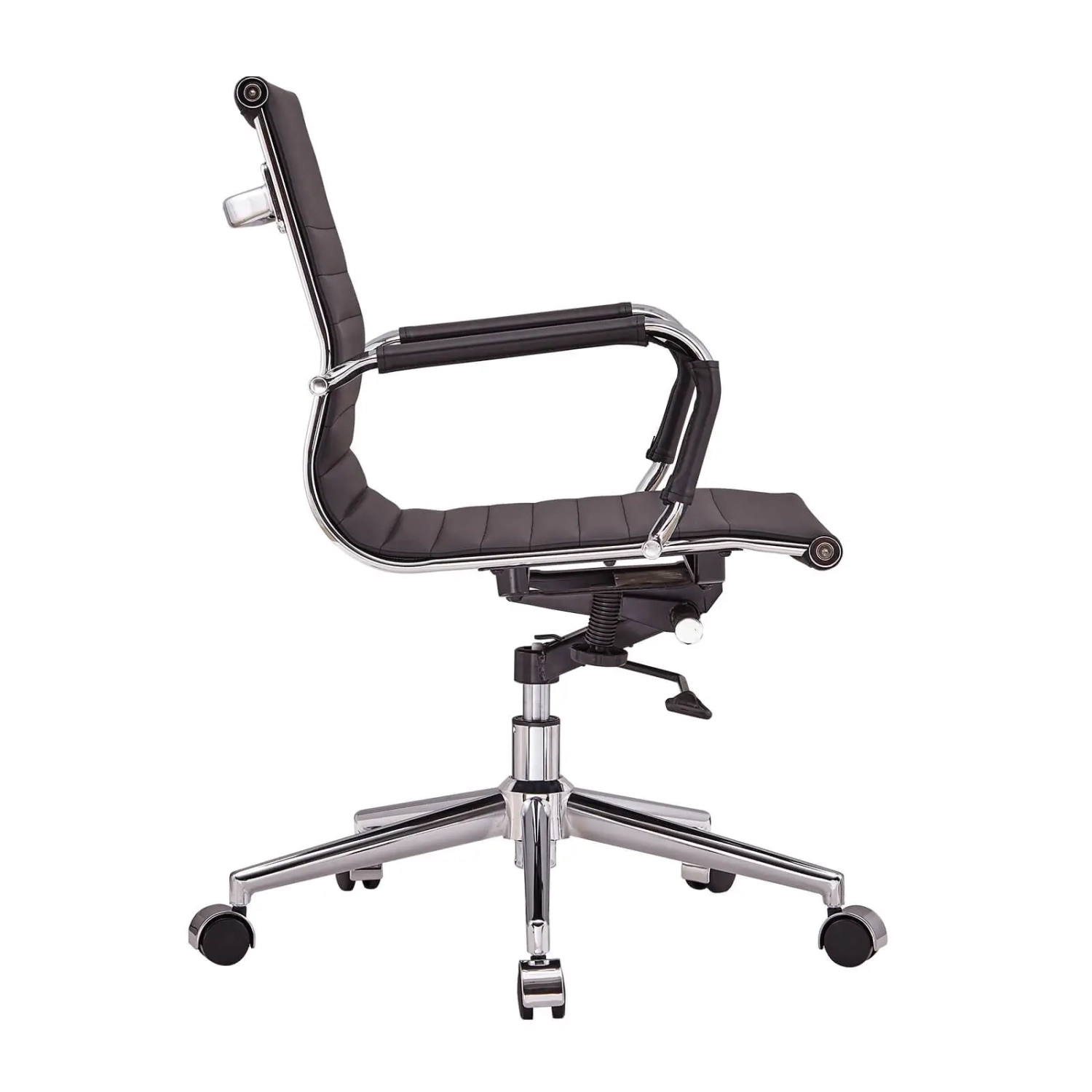 Chaise de bureau en cuir italien à dossier bas Task | Style & Comfort