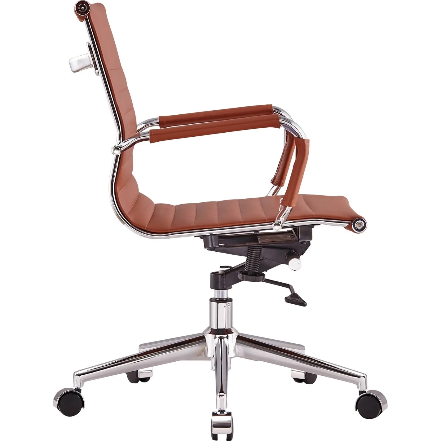 Silla de oficina Task de cuero italiano con respaldo bajo | Estilo y confort