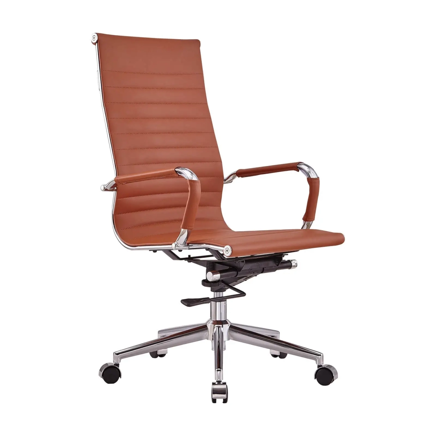 Sedia da ufficio Task con schienale alto in pelle italiana | Ergonomia e stile professionale