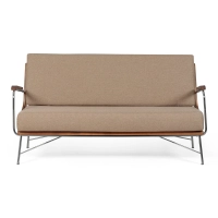 Industrialna Sofa Daneu tapicerowana bawełną-Sofy Drewniane-Mobelarium