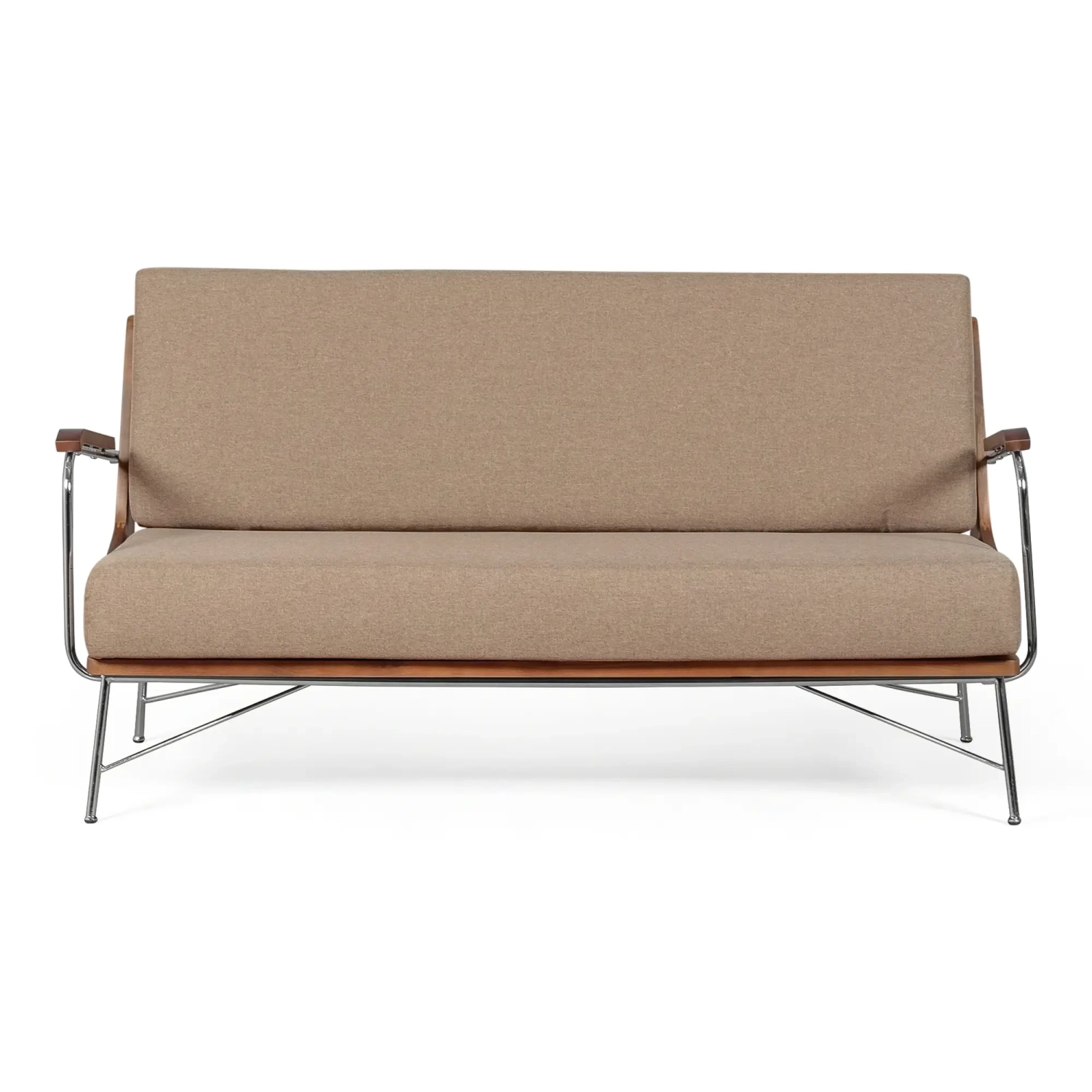 Divano industriale Daneu imbottito in cotone-Divani in legno-Mobilie Design