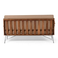 Industrialna Sofa Daneu tapicerowana bawełną-Sofy Drewniane-Mobelarium
