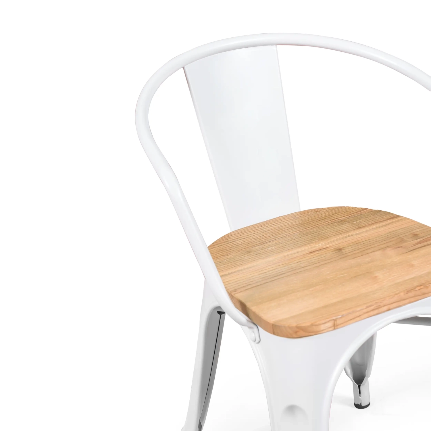 Bistro Arms Wood Chair | Industriestuhl mit Armlehnen und Holzsitz