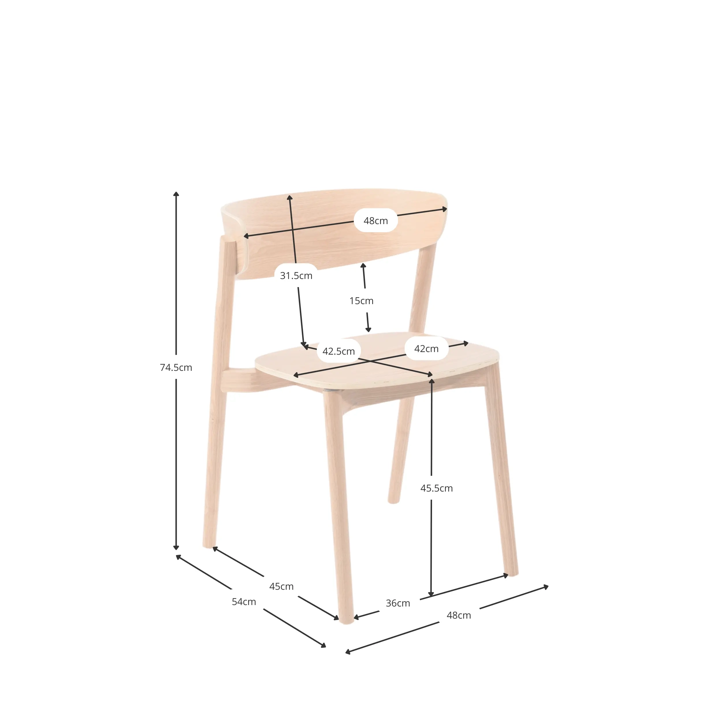 Jídelní židle Notorius z přírodního jasanu | Elegantní design skandinávie