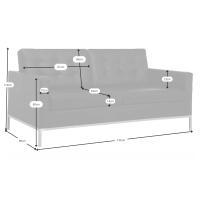 Venice 2-sits soffa i italienskt läder | Florence Knollinspirerad design