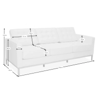 Venice třímístná pohovka z italské kůže | Florence Knoll Inspired Design