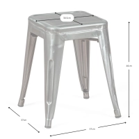 Stolička Metalické Bistro 45 cm | Industriální styl stohovatelný