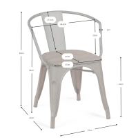 Bistro Wood Armchair - Industrial chairs and stools