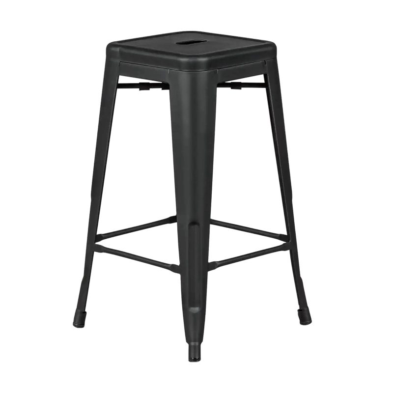 Barstol industriell Bistro 66 cm | Stål stapelbar blank eller matt
