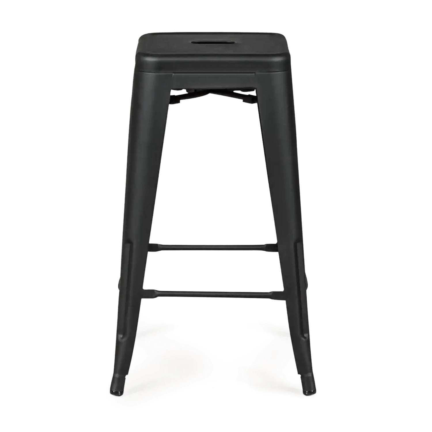 Barstoel industrieel Bistro 66 cm | staal stapelbaar glanzend of mat