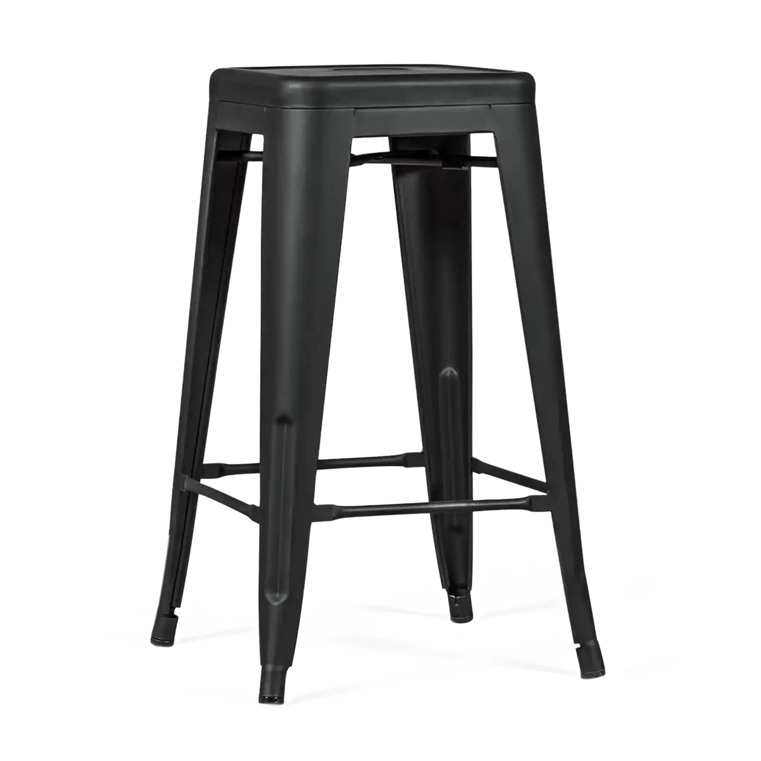 Taburete industrial Bistro 66 cm | Acero apilable brillante o mate