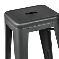 Barstoel industrieel Bistro 66 cm | staal stapelbaar glanzend of mat