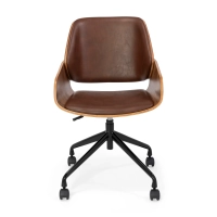 Kancelářská židle Cleveland v retro stylu z umělé kůže | Nastavitelný design ve vintage stylu