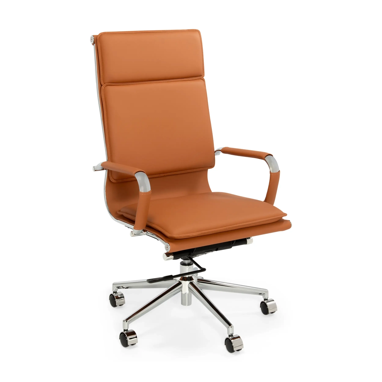Studio-Bürostuhl mit hoher Rückenlehne | Ergonomischer Schreibtischstuhl aus Kunstleder