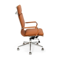 Krzesło biurowe Studio z wysokim oparciem | Ergonomiczne krzesło biurowe z imitacji skóry