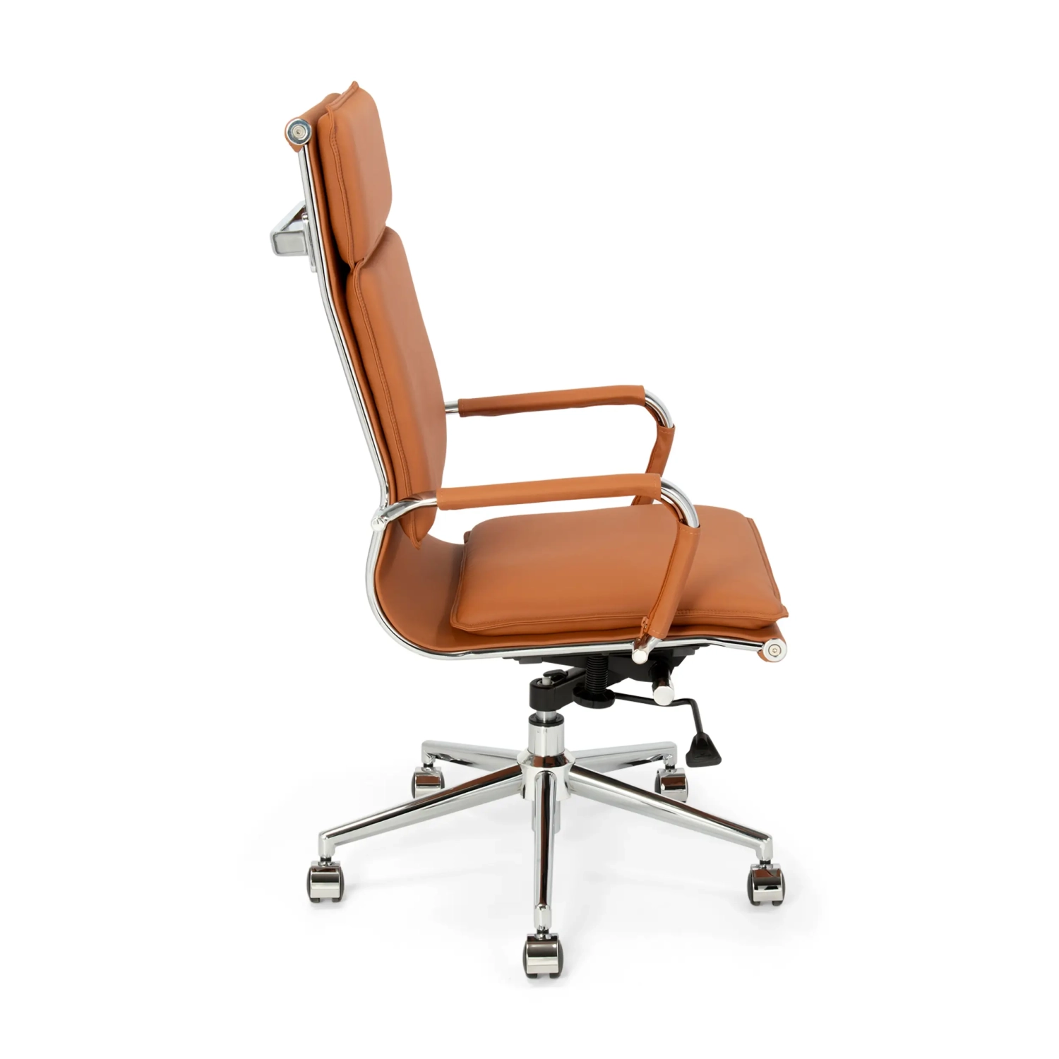 Krzesło biurowe Studio z wysokim oparciem | Ergonomiczne krzesło biurowe z imitacji skóry