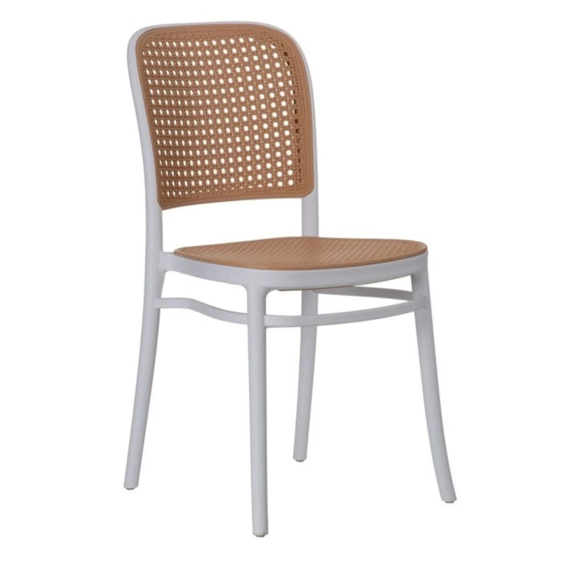 Vintage Stapelbarer Stuhl aus synthetischem Rattan