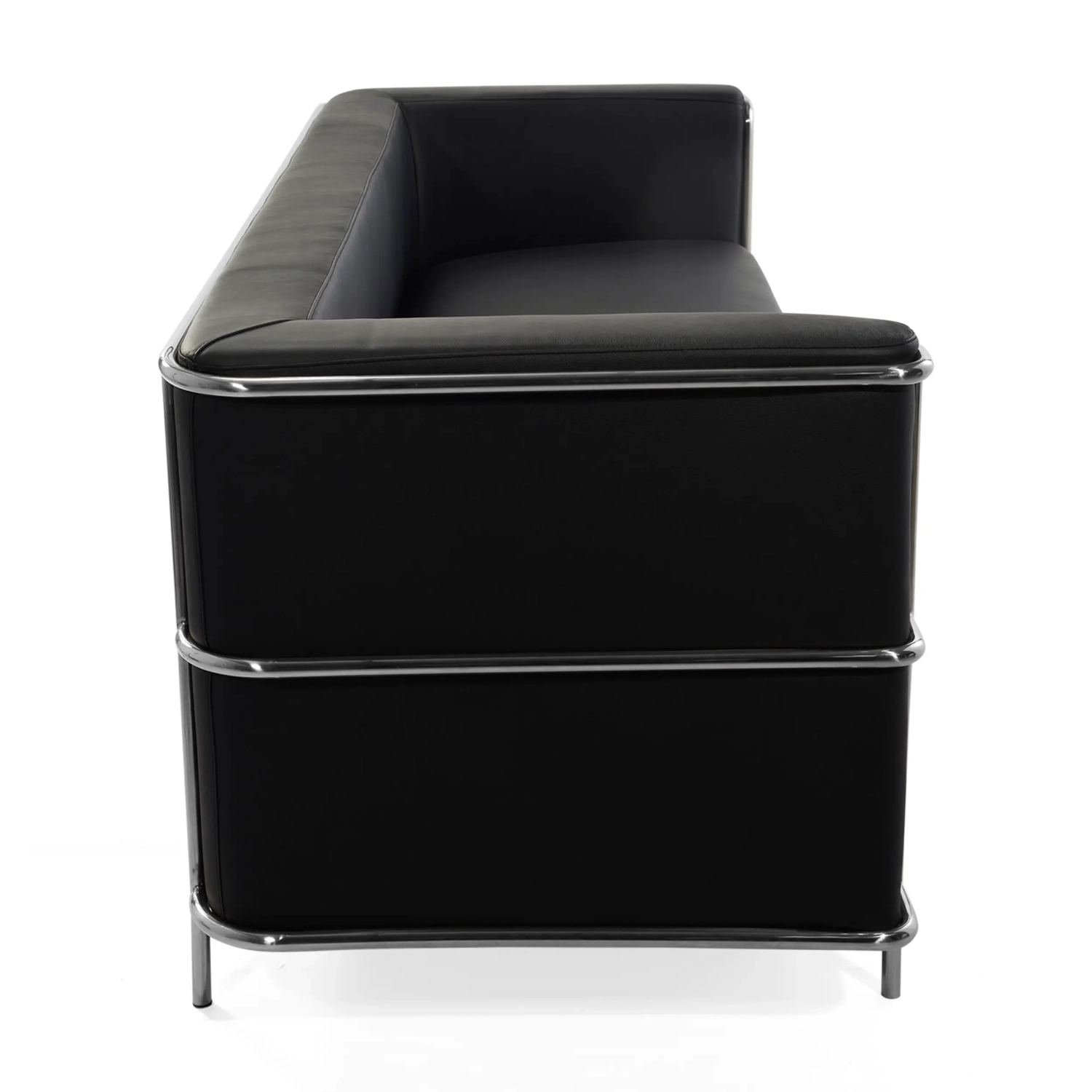 Torino 3-Sitzer-Sofa aus italienischem Leder | Gestell aus Edelstahl