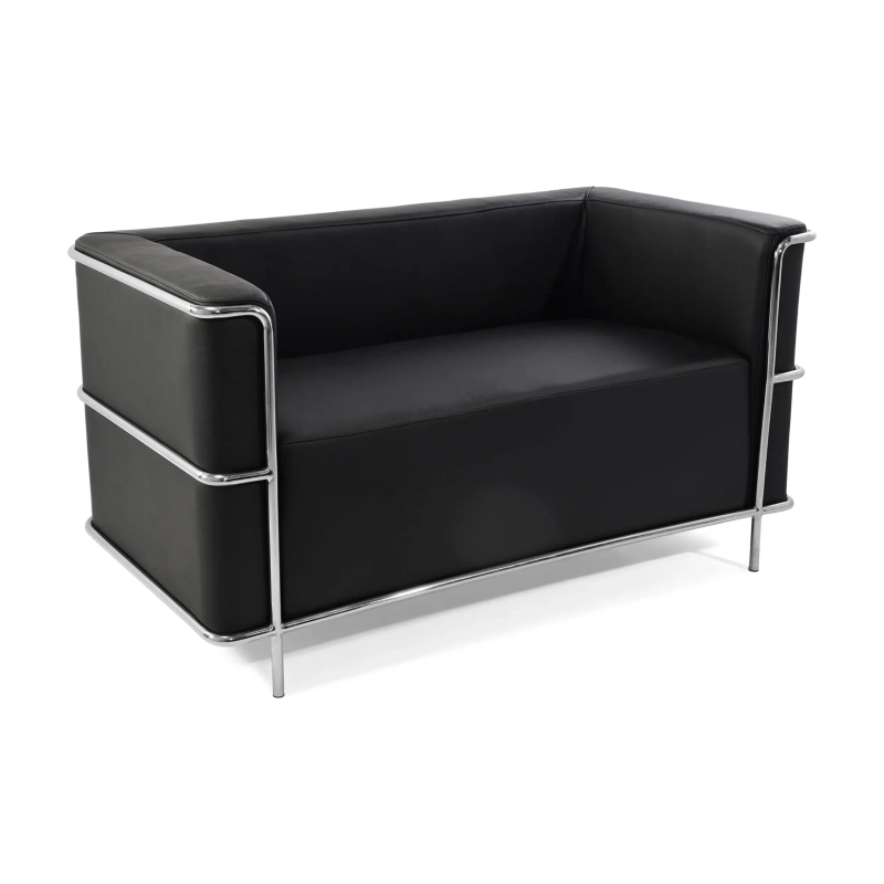 Torino 2-Sitzer-Sofa aus italienischem Leder | Gestell aus Edelstahl