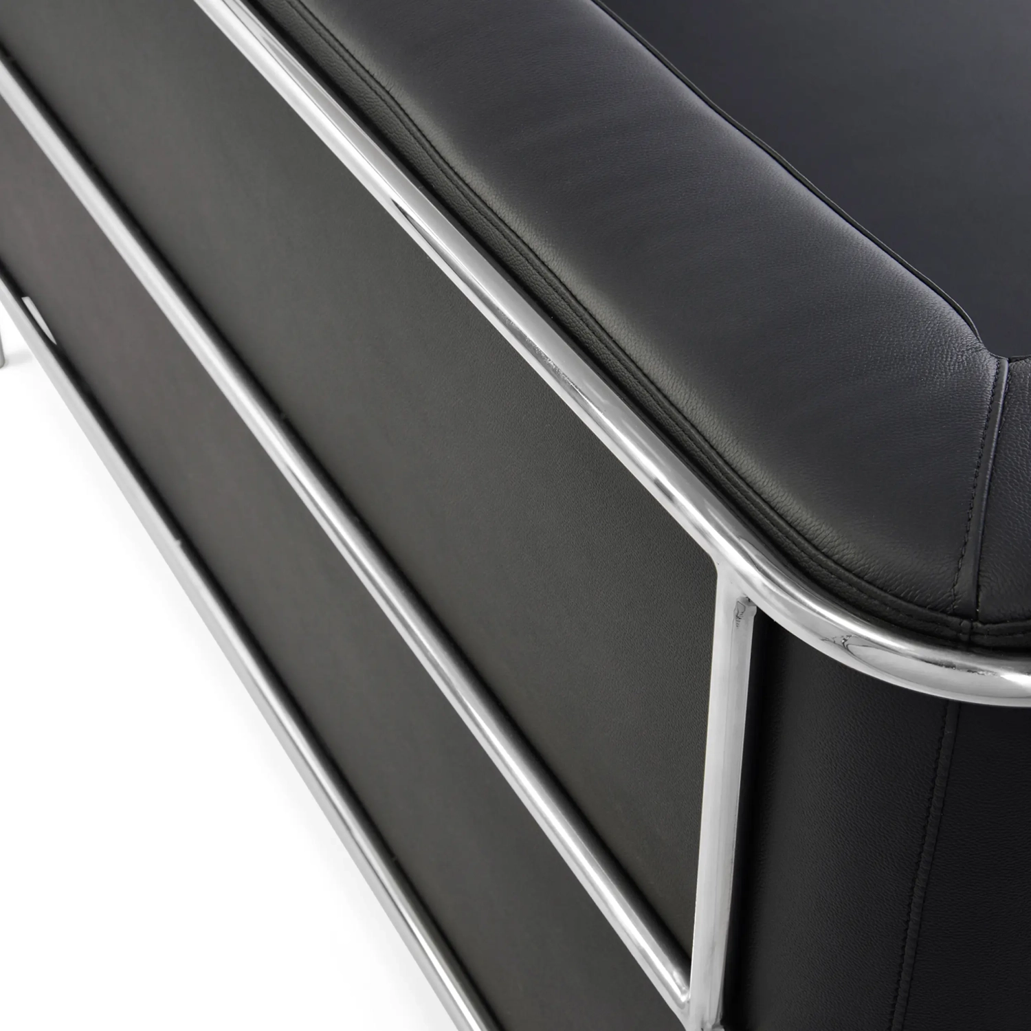 Torino 2-Seater Italian Leather Sofa | Stainless Steel Frame